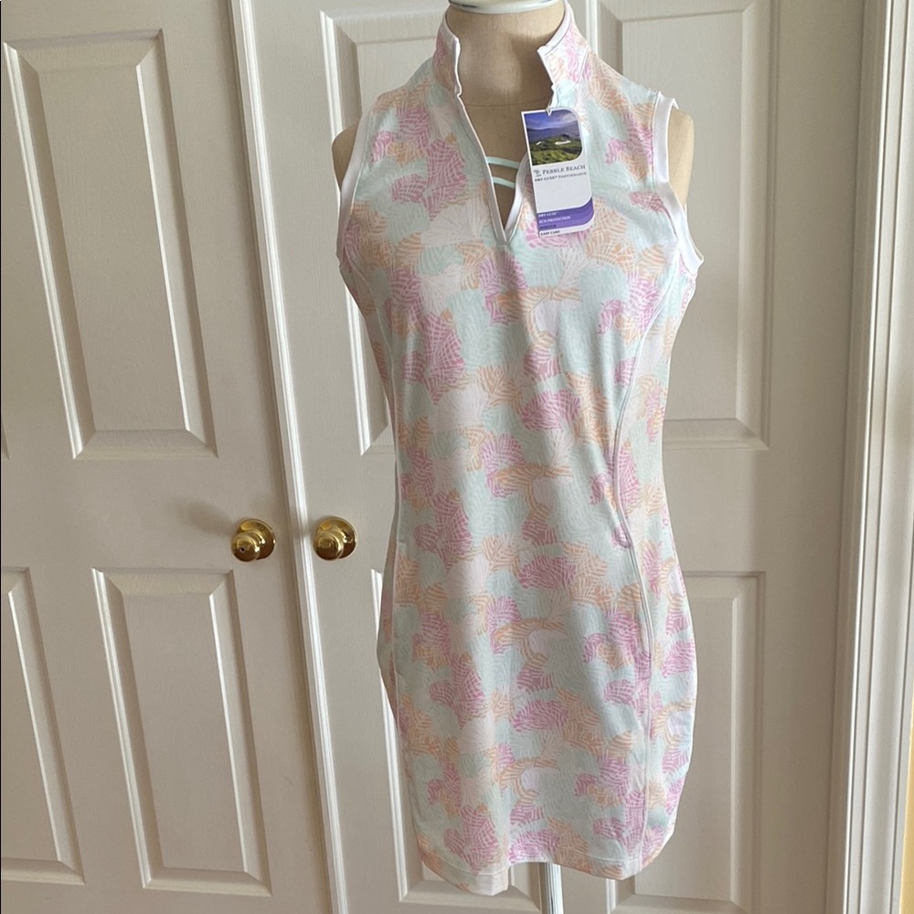 Pebble Beach golf or tennis dress has some protection and dry luxe wicking NEW